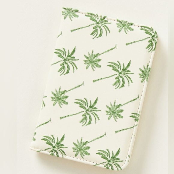 Anthropologie Frasier Sterling Passport Case Vacay Edition Green Palm Print NWT - Picture 6 of 6